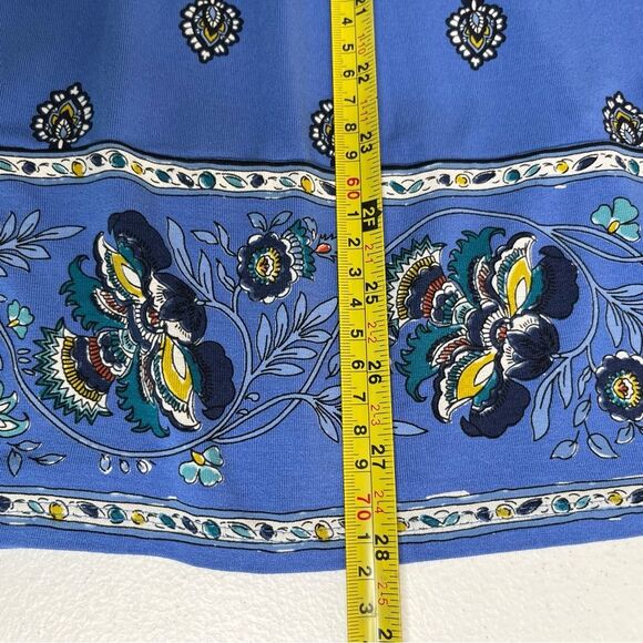 J Jill Wearever Collection Blue Paisley Border Print Tunic Women Size Medium - Picture 13 of 14